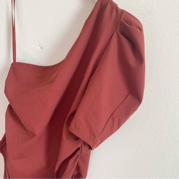 Intimately Free People Somethin' Bout You Bodysuit in Russet Acorn Size Medium - Picture 3 of 6